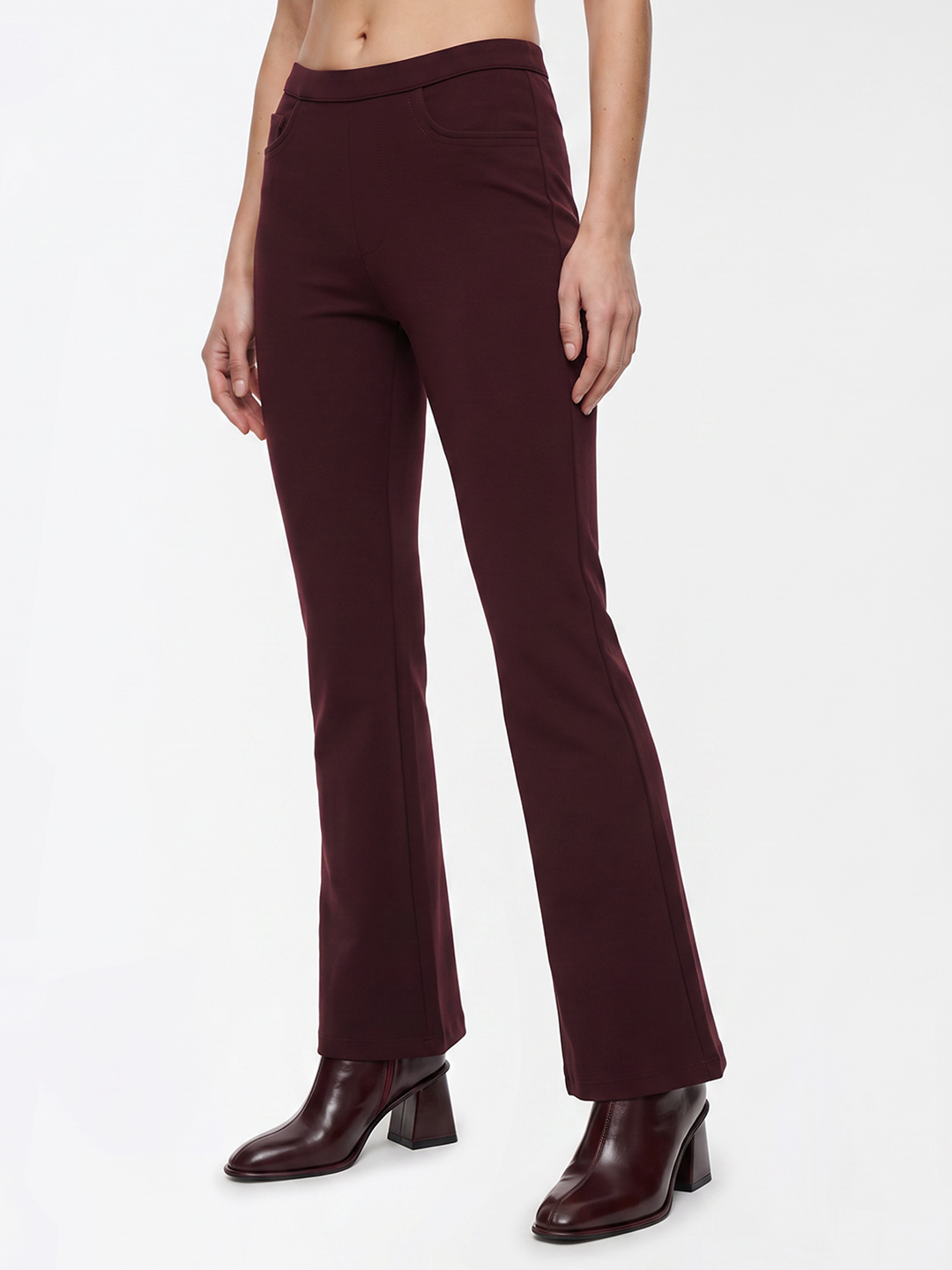 Women Wine Flare Treggings