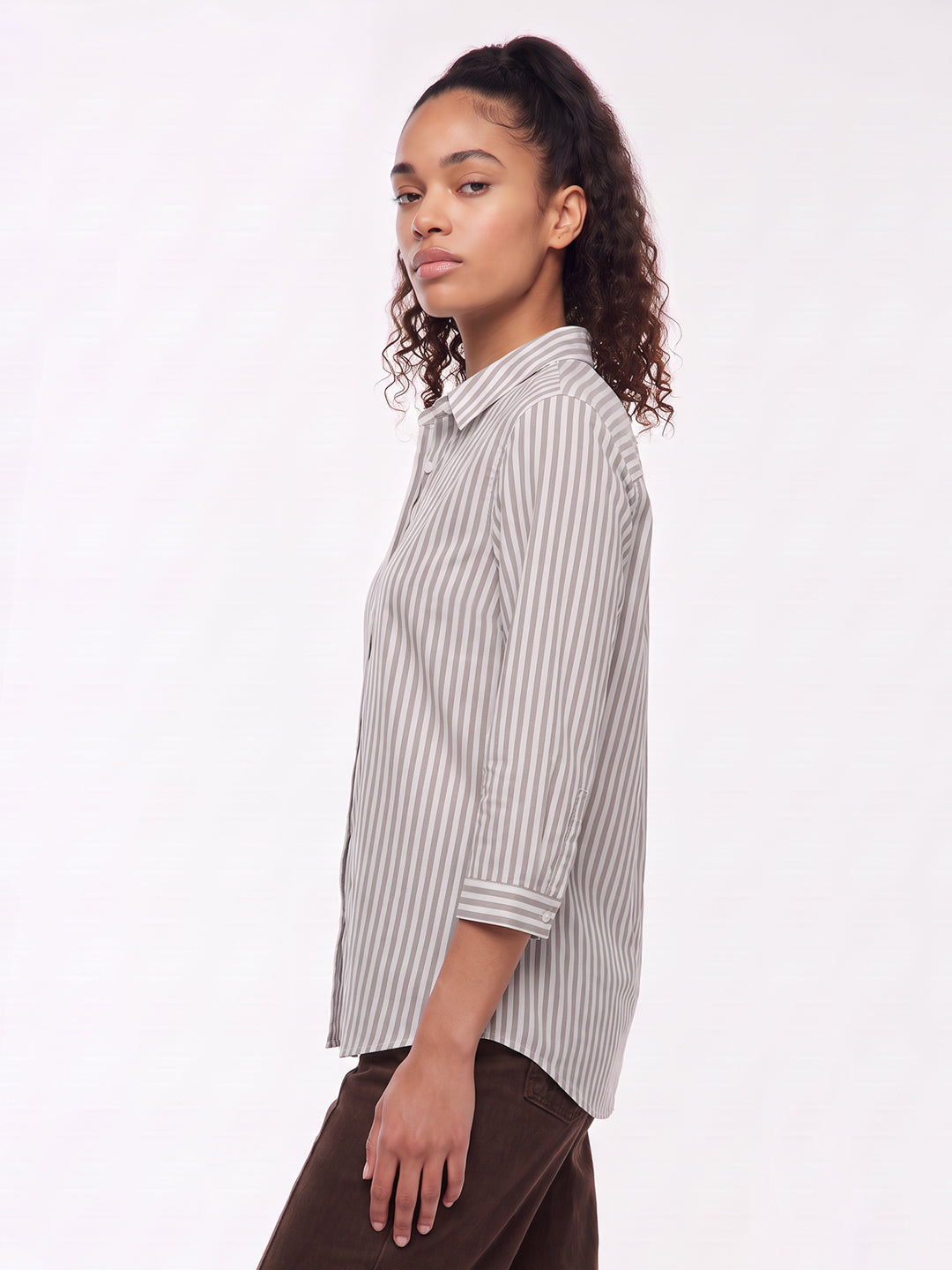 Brown/White Stripe Shirt