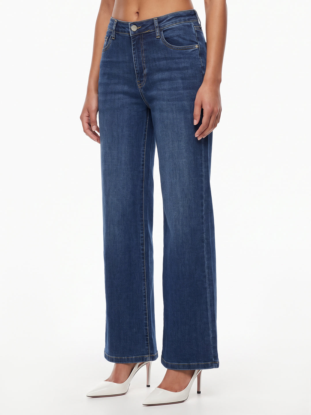 Blue High-Rise Super Wide Leg Jeans