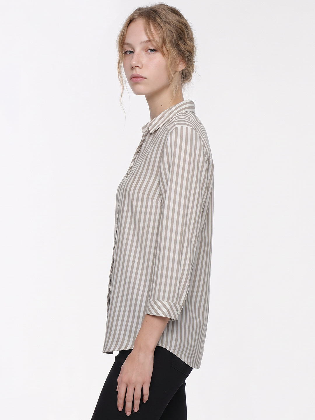 Brown/White Stripe Shirt
