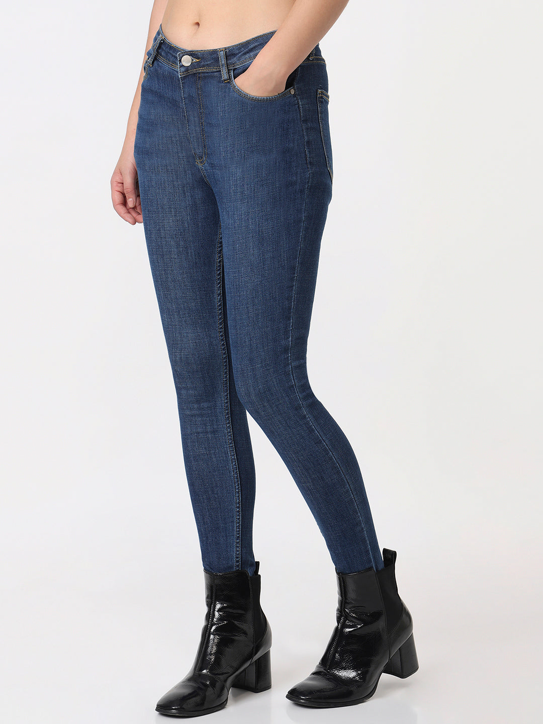 Women Blue High-Rise Skinny Jeans