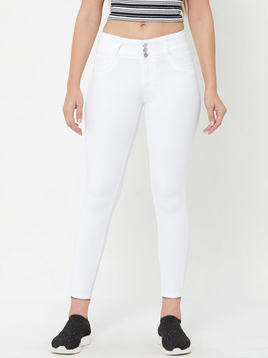 Women White High-Rise Skinny Jeans
