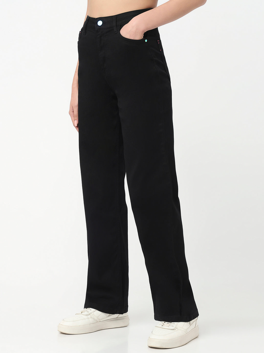 Women Black High-Rise Baggy Fit Jeans