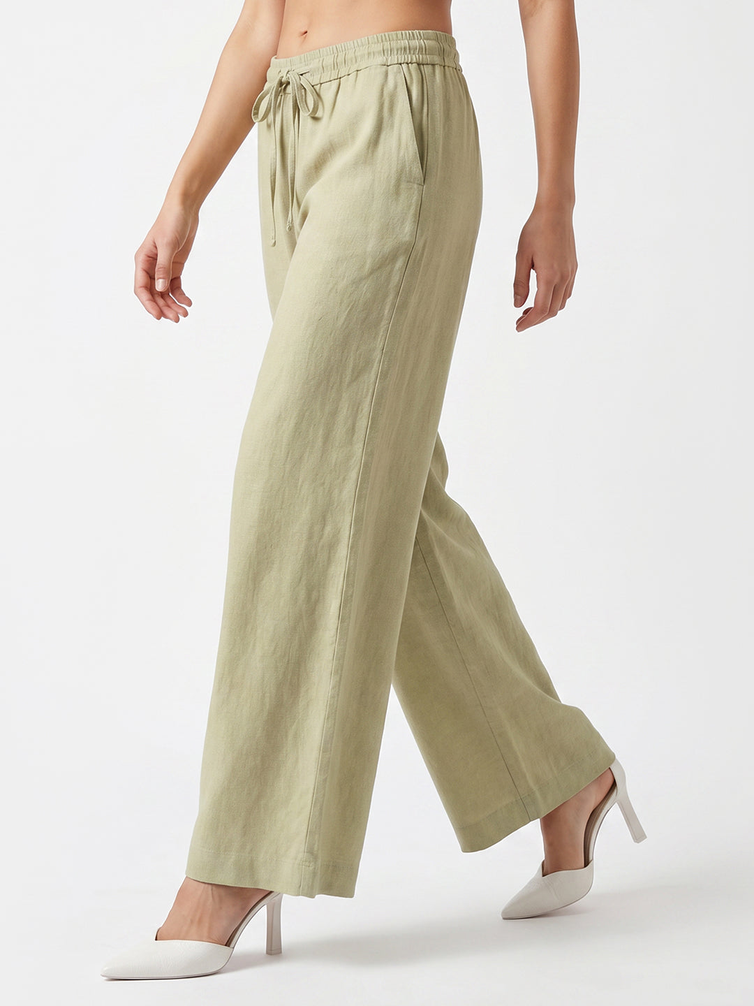Women Light Olive Culottes
