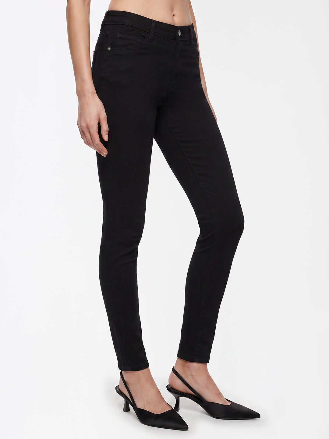 Women Black Sky High Skinny Jeans