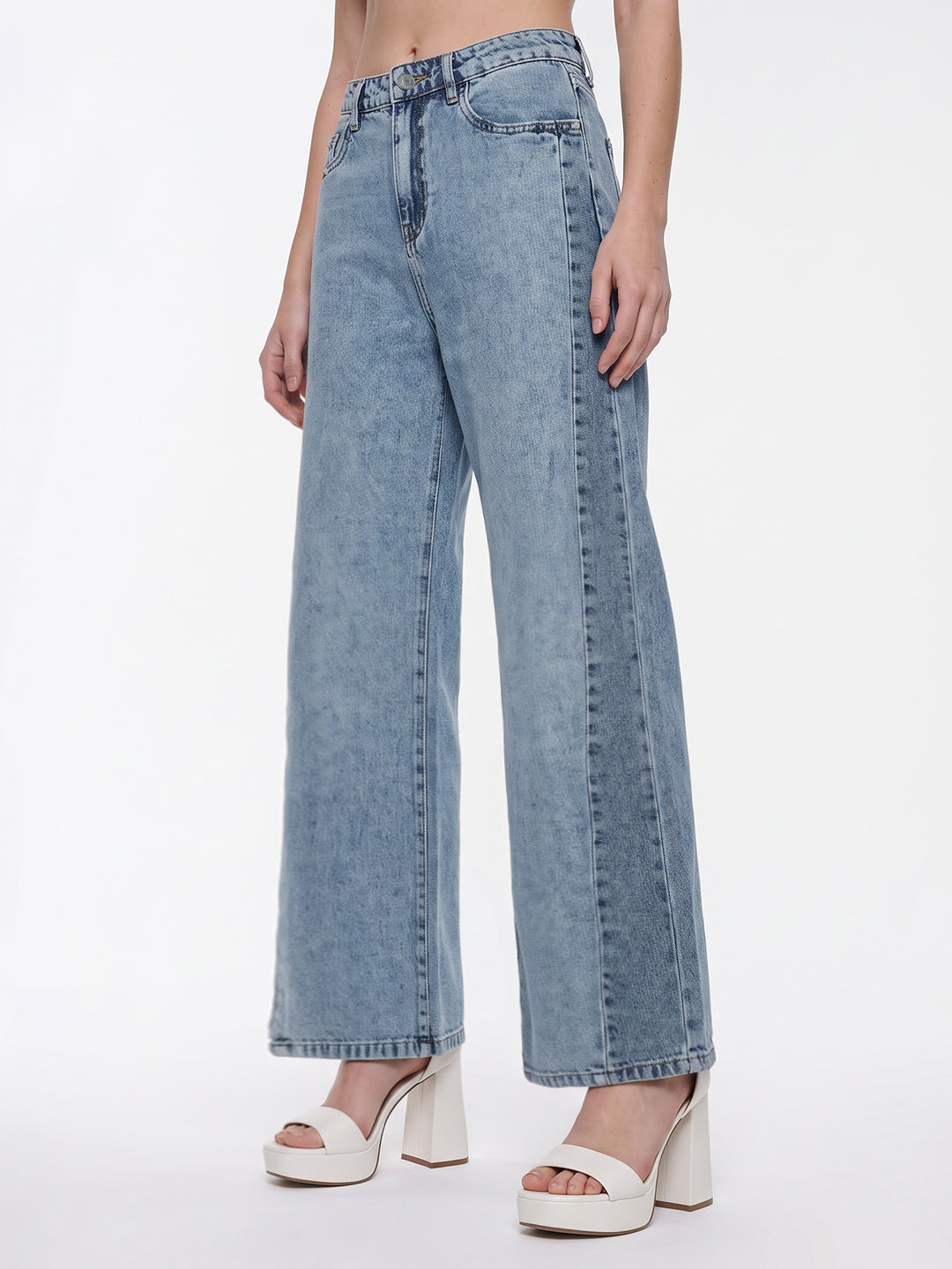 Light Blue High-Rise Super Wide Leg Jeans