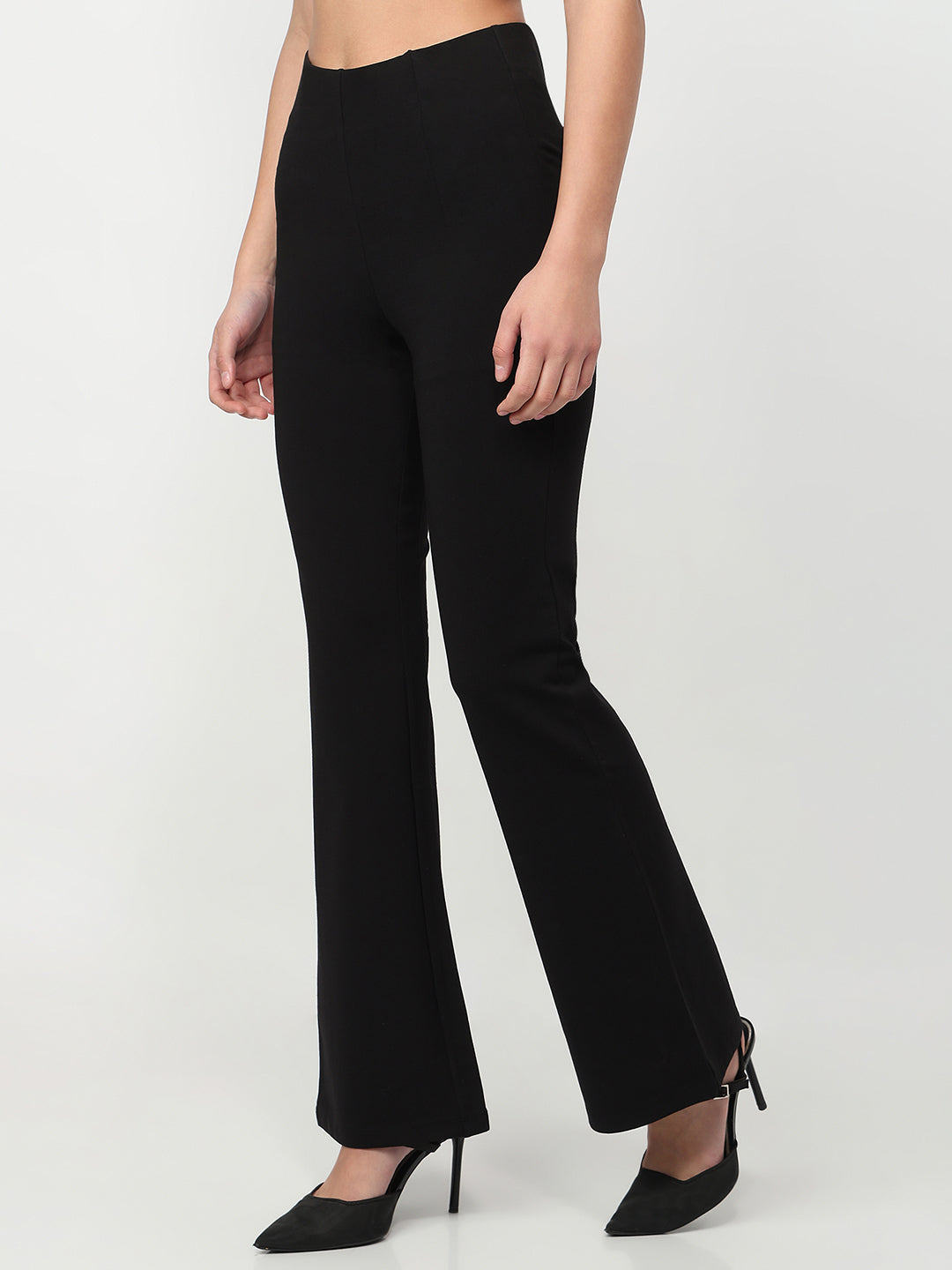 Women Black Flare Treggings