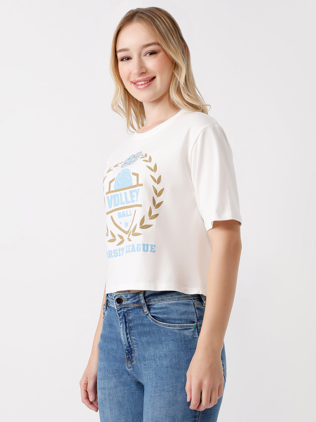 Women Slim Fit Crop T-Shirt