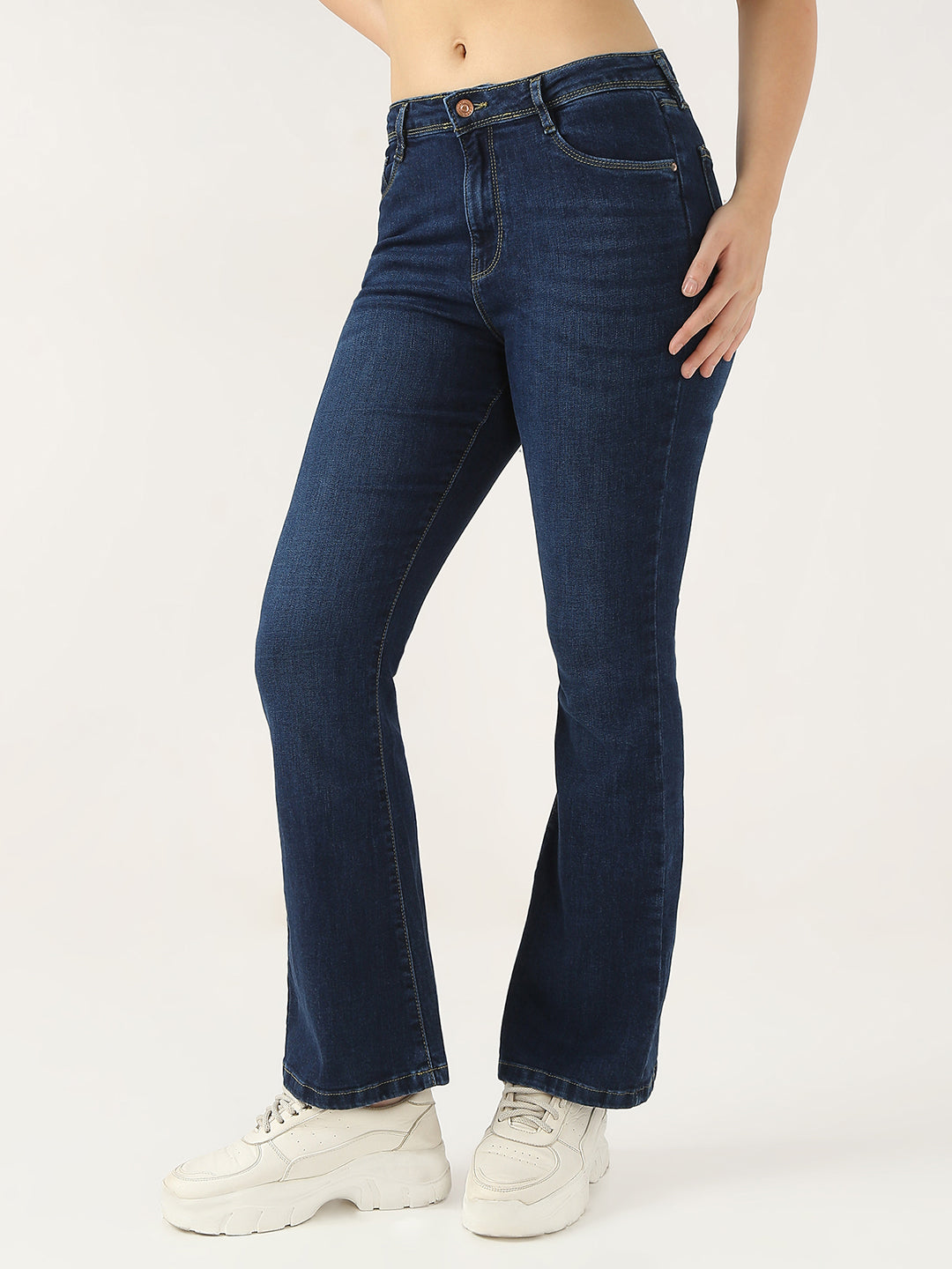 Women Blue High-Rise Flare Jeans