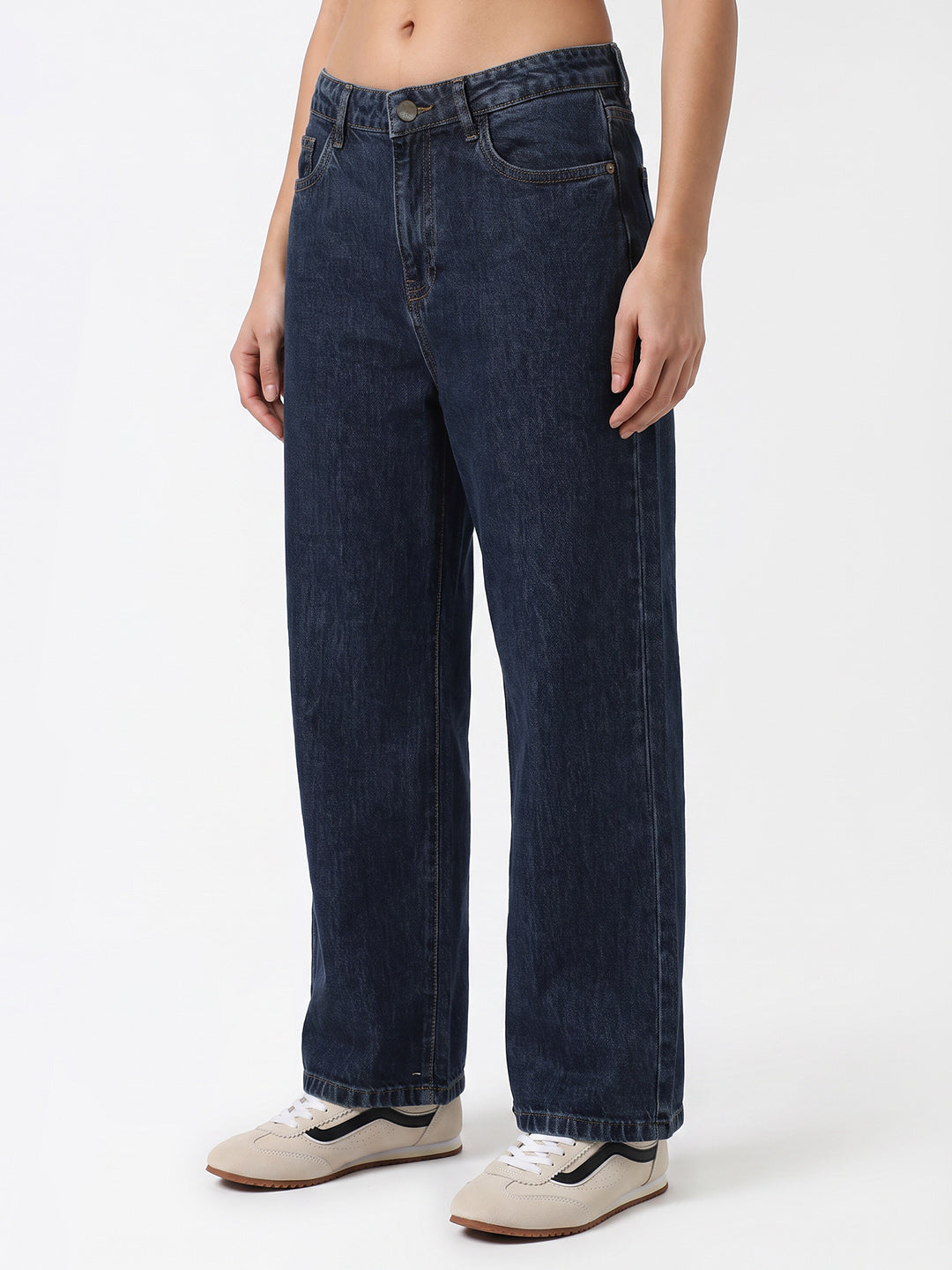 Women Blue High-Rise Culottes