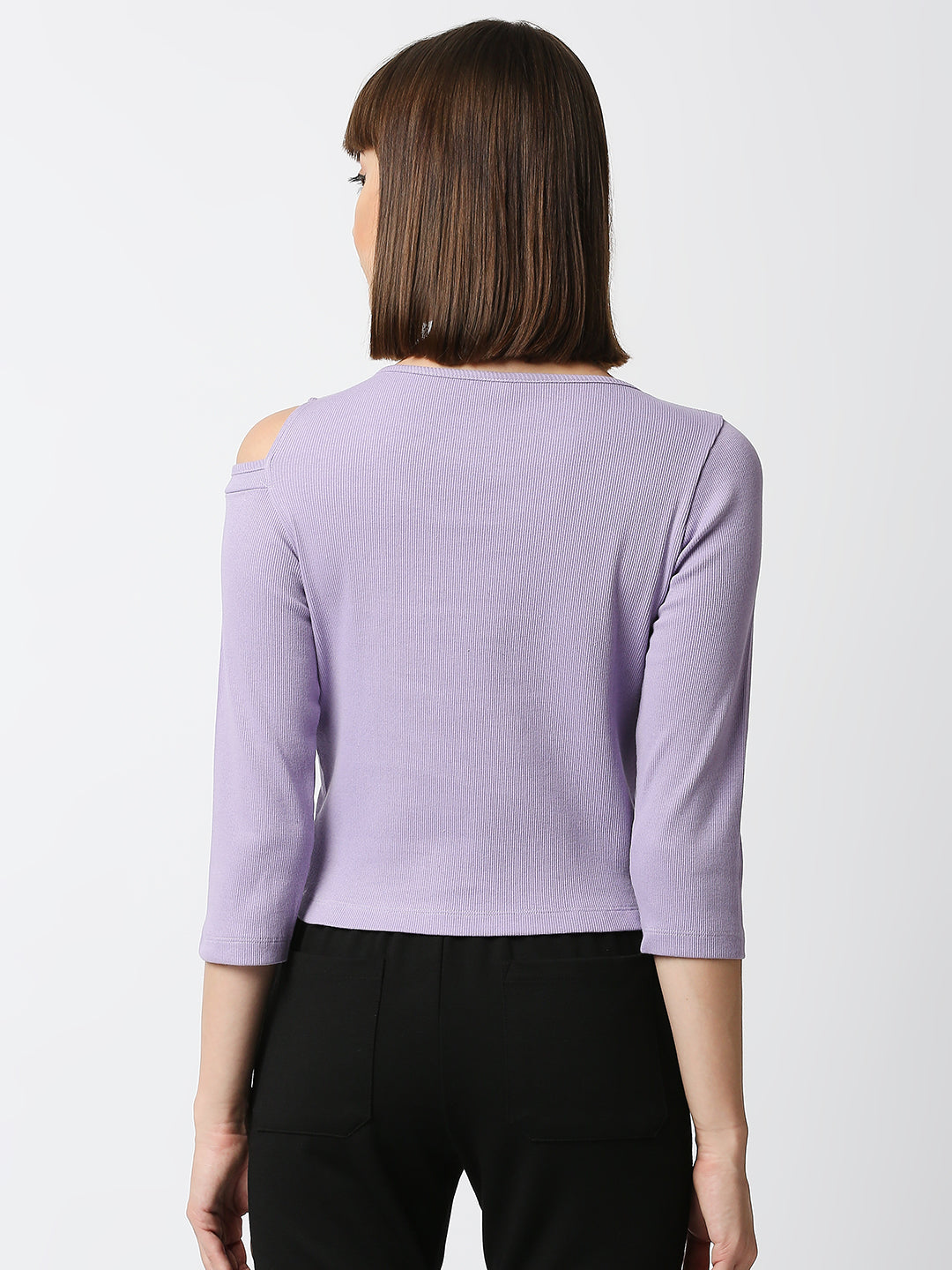 Women Lavender Rib Top