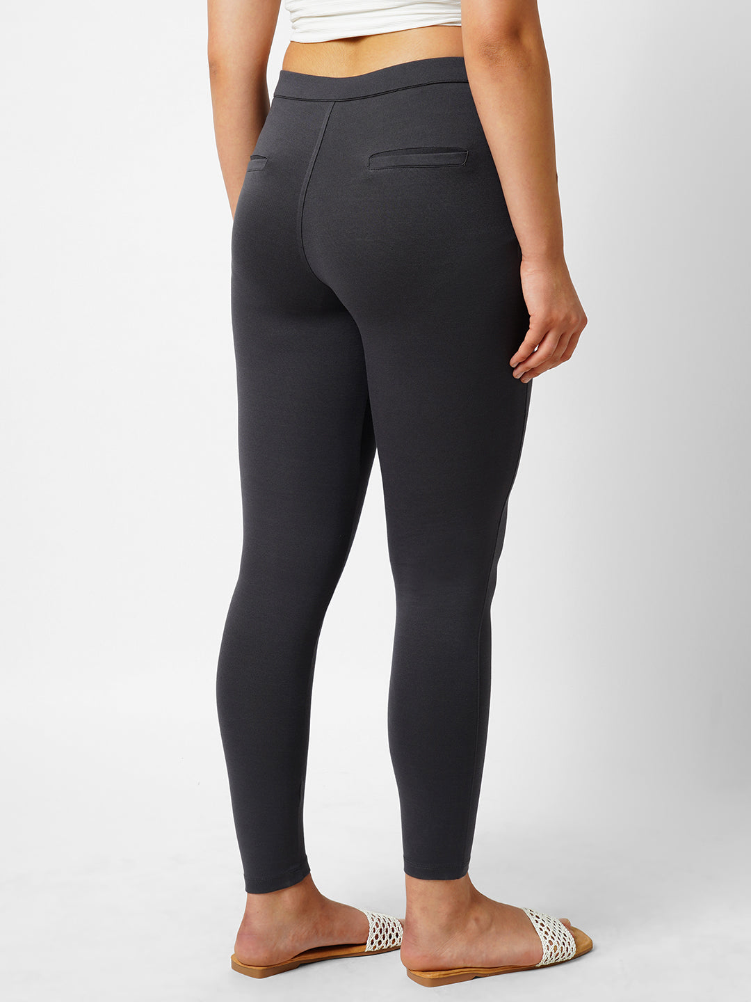 Women Charcoal High-Rise Skinny Treggings