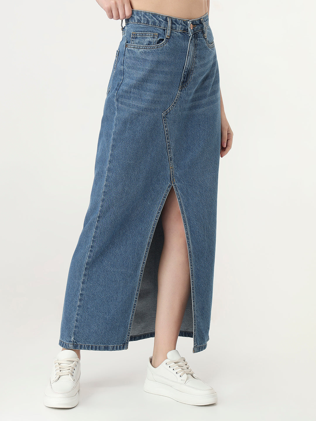 Women Dark Blue Long Skirt