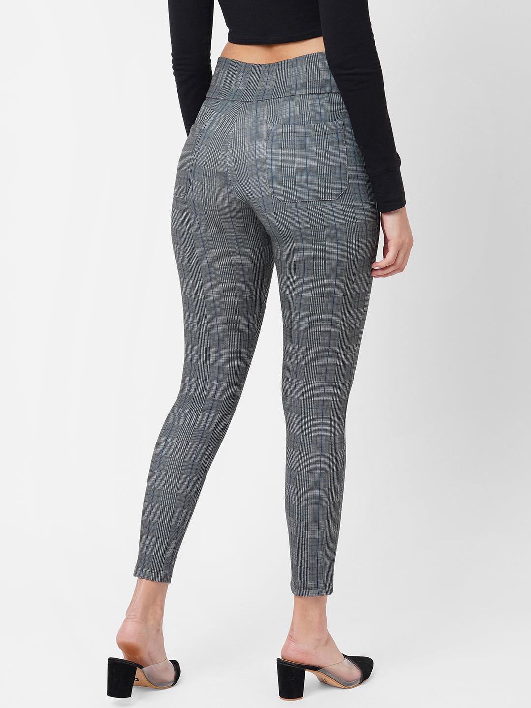 Women Grey High-Rise Skinny Treggings