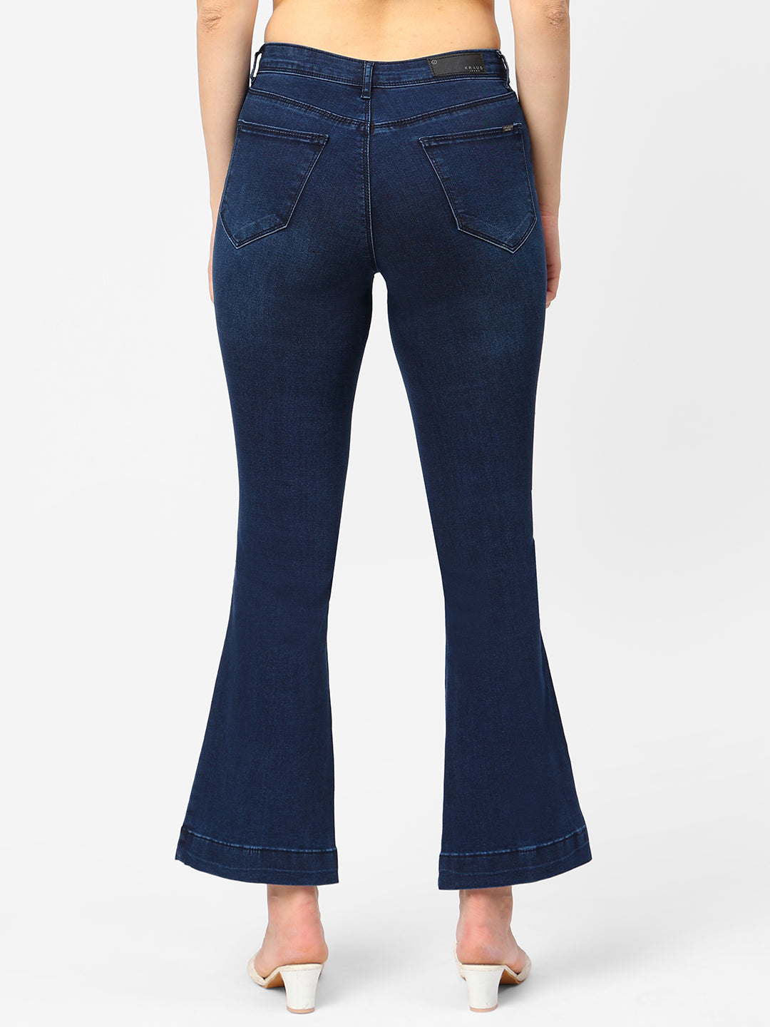 Women Navy High-Rise Flare Jeans