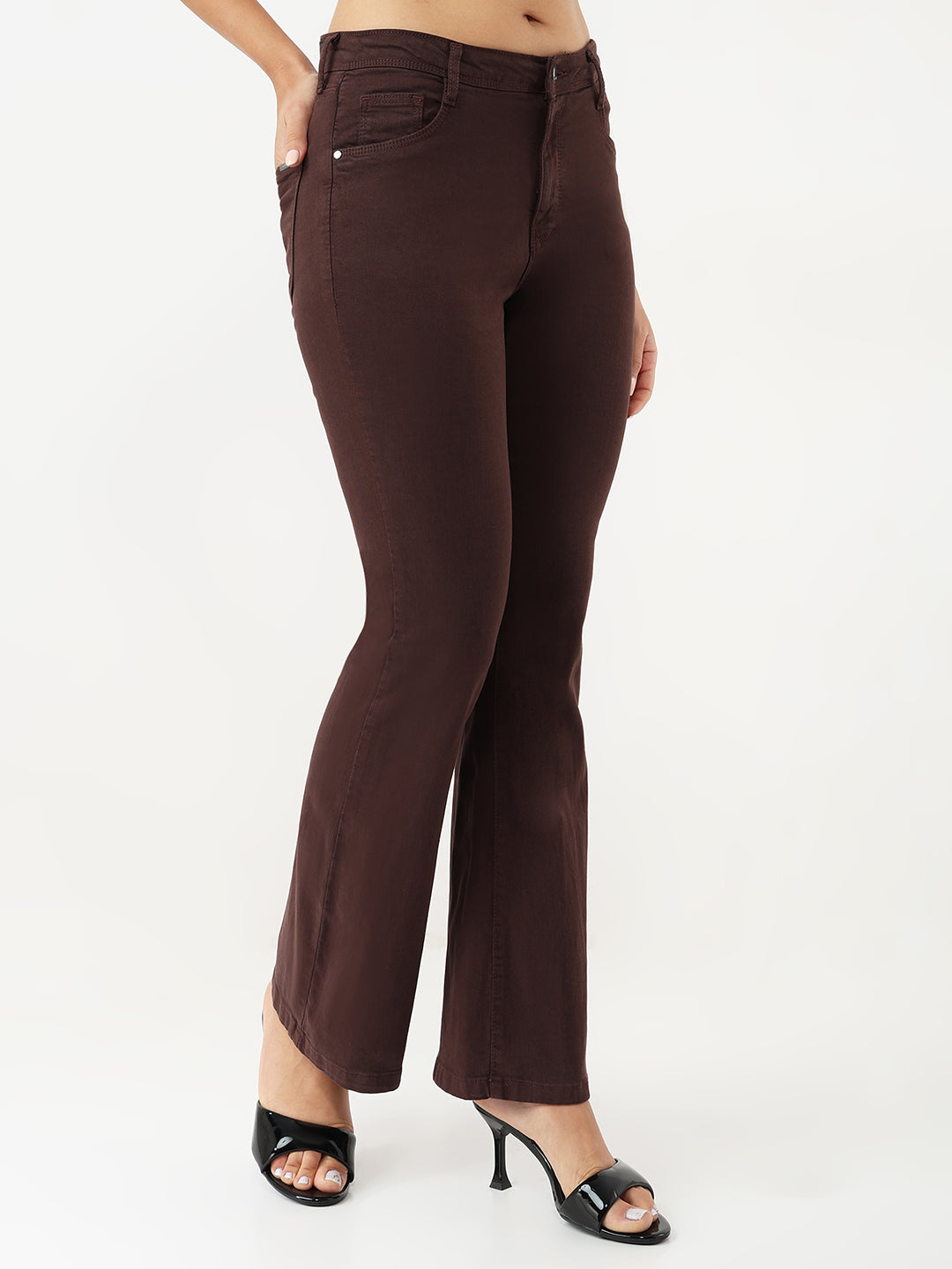 Women Sepia High-Rise Flare Jeans