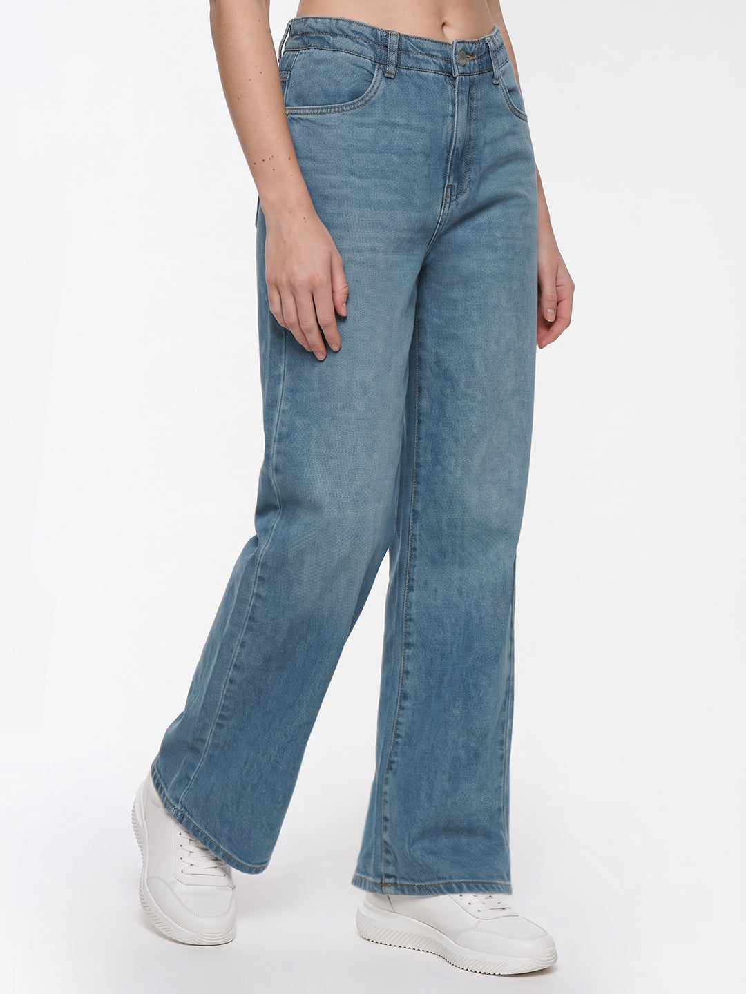 Light Blue High-Rise Wide Leg Jeans