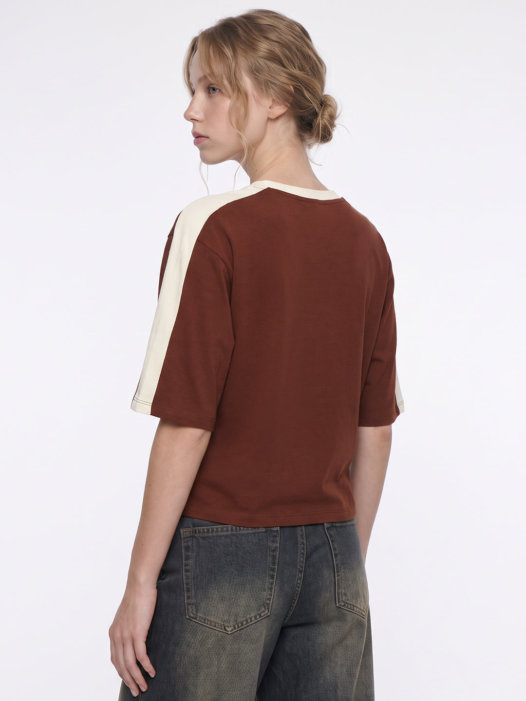 Sepia Graphic Crop Genz Tees