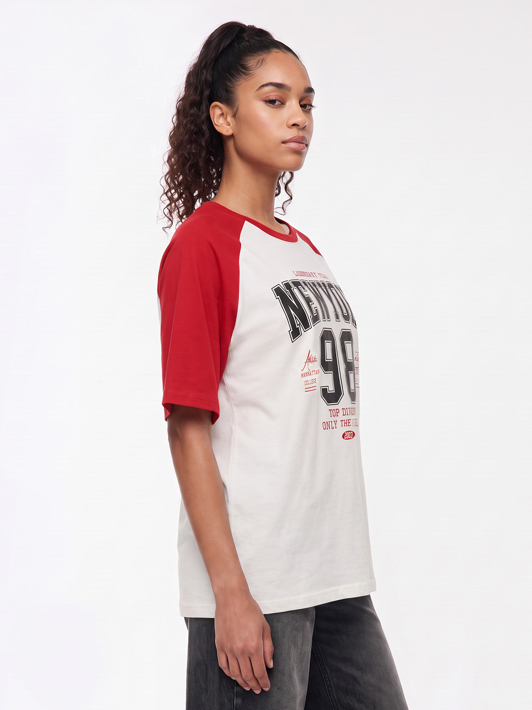 Off White/Red Oversized T-Shirt