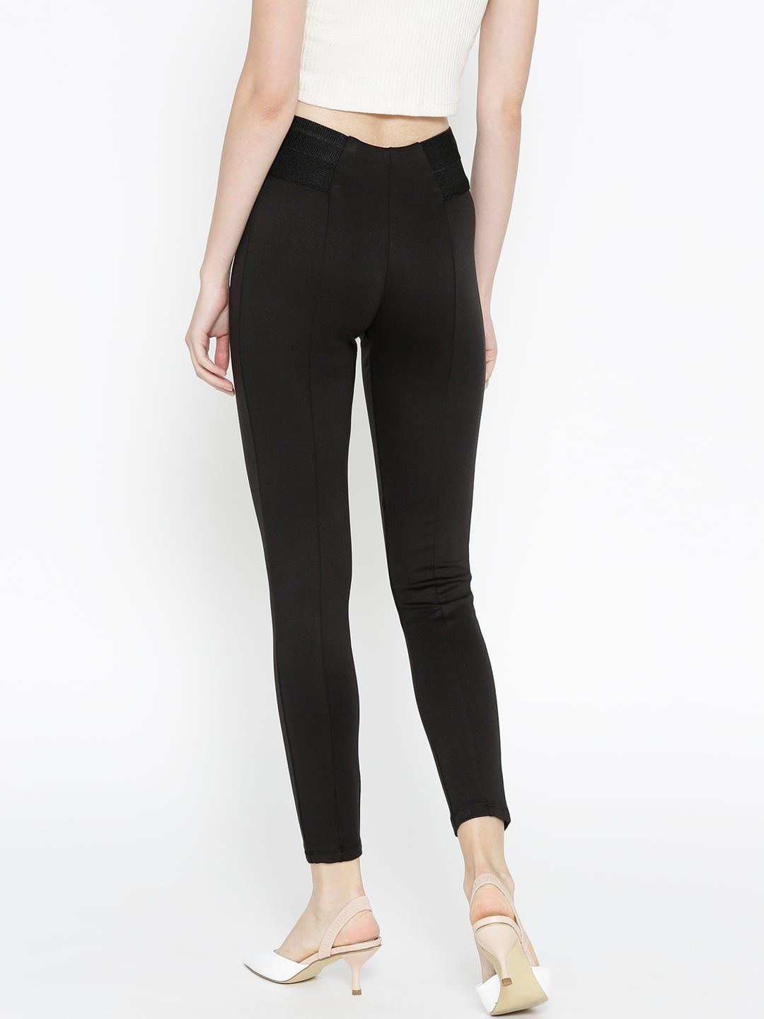 Women Black High-Rise Treggings