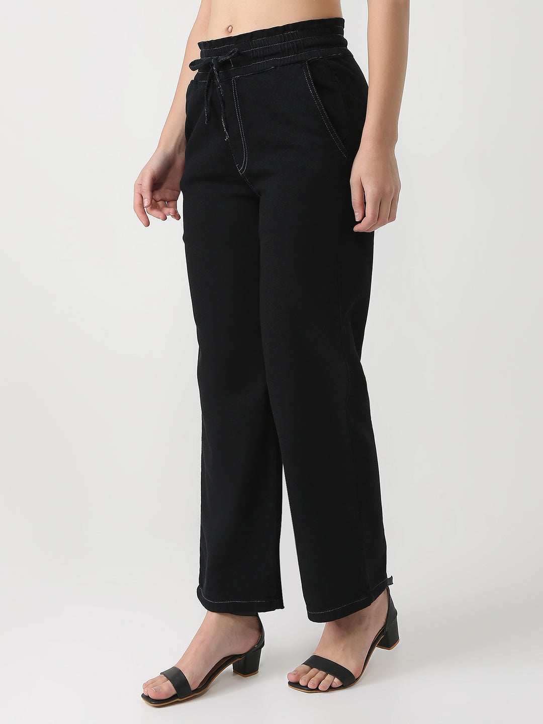 Women High Rise Relaxed Fit Trousers