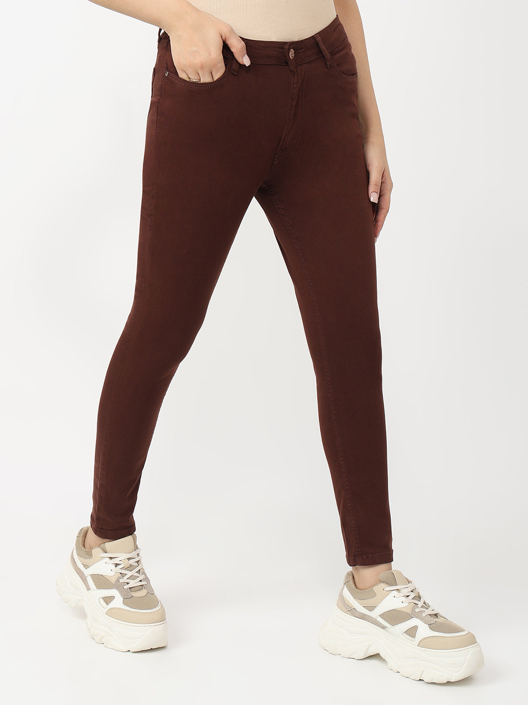 Women Sepia High-Rise Skinny Jeans