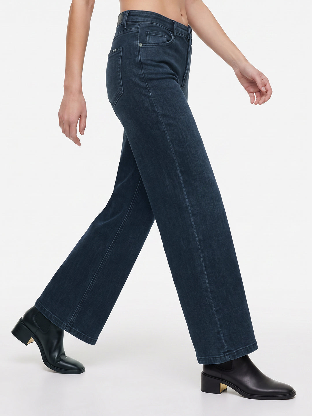 Women Slate Blue High-Rise Straight Fit Jeans
