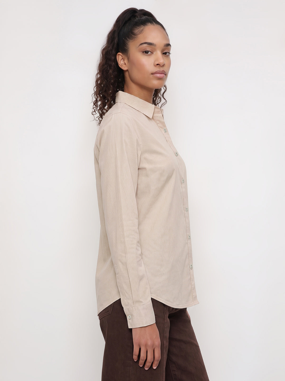 Beige Stripe Shirt