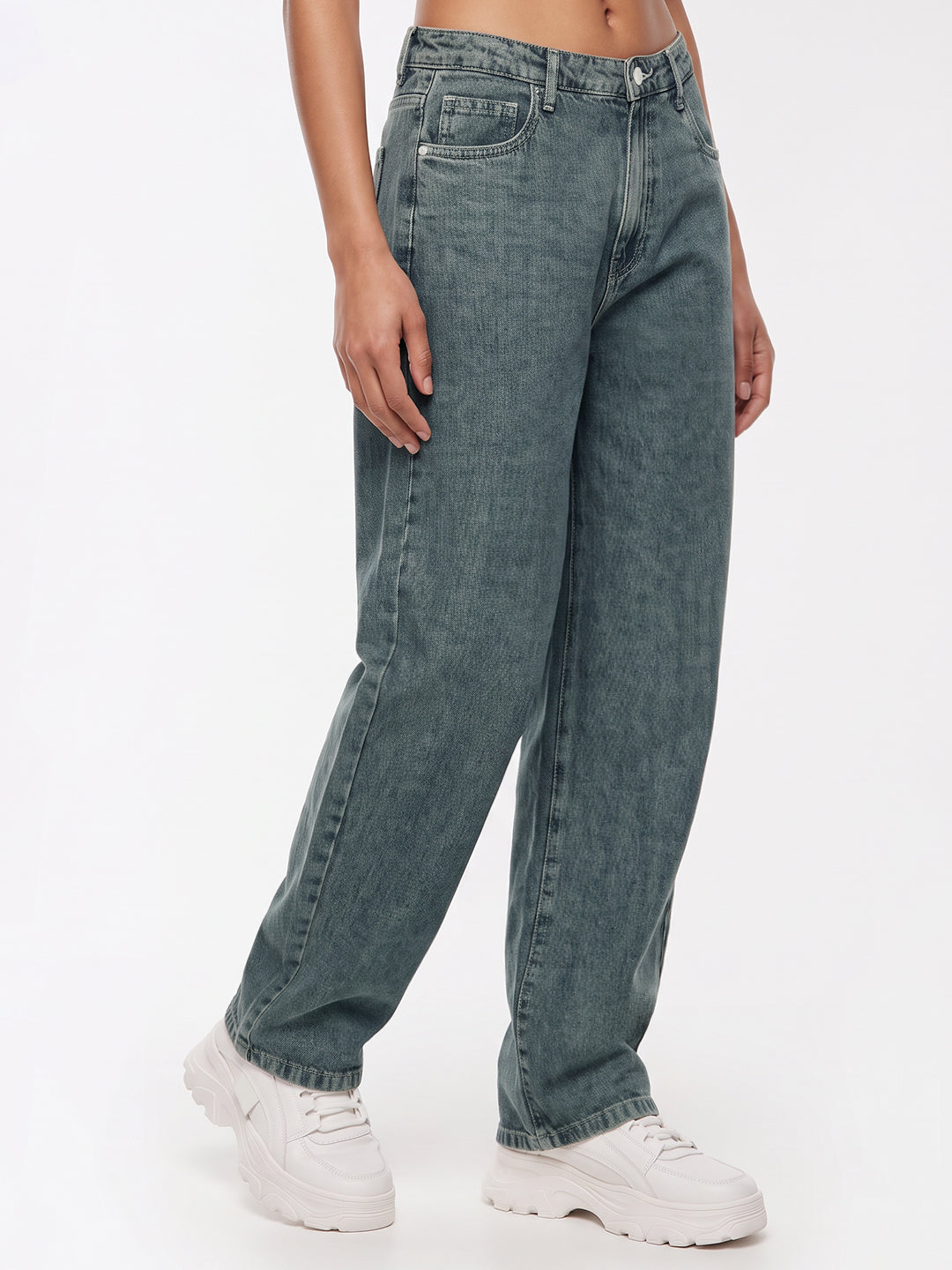 Blue High-Rise Baggy Jeans