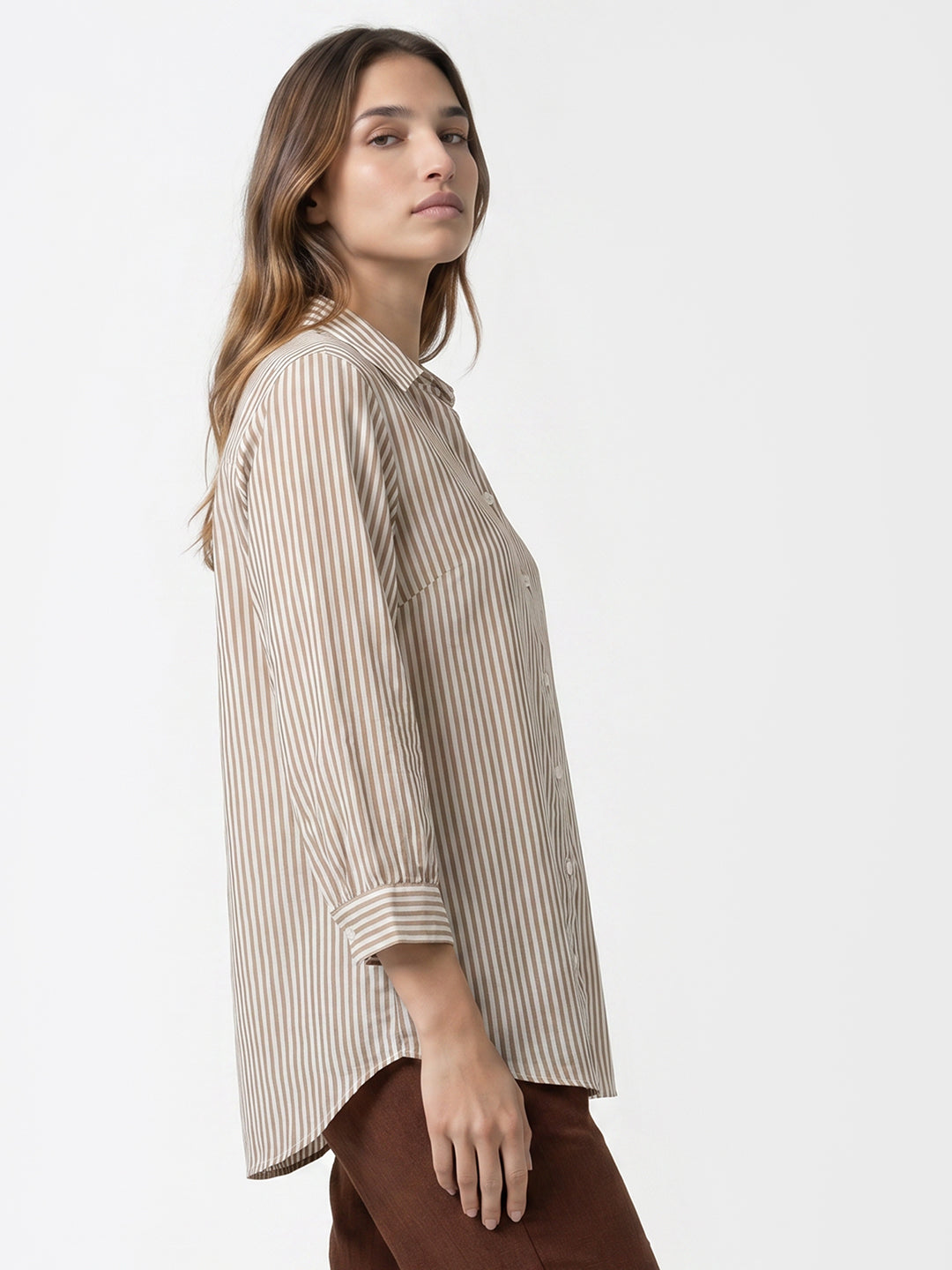 Women Beige/White Shirt