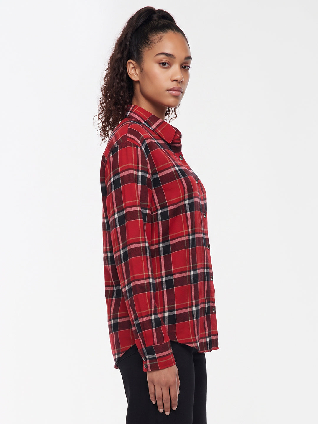 Red Checks Oversized Shirt