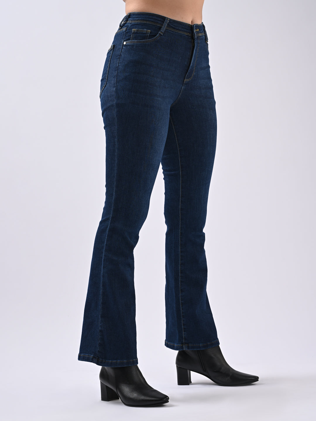 Women Blue High-Rise Flare Jeans