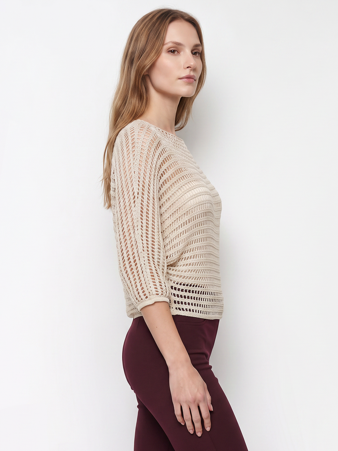 Women Ivory Batsleeve Top