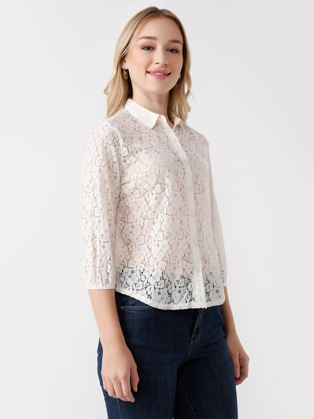 Women Off White Shirt