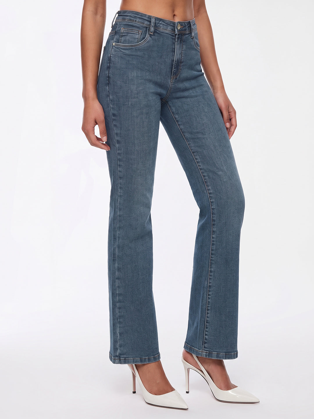 Light Blue High-Rise Flare Jeans