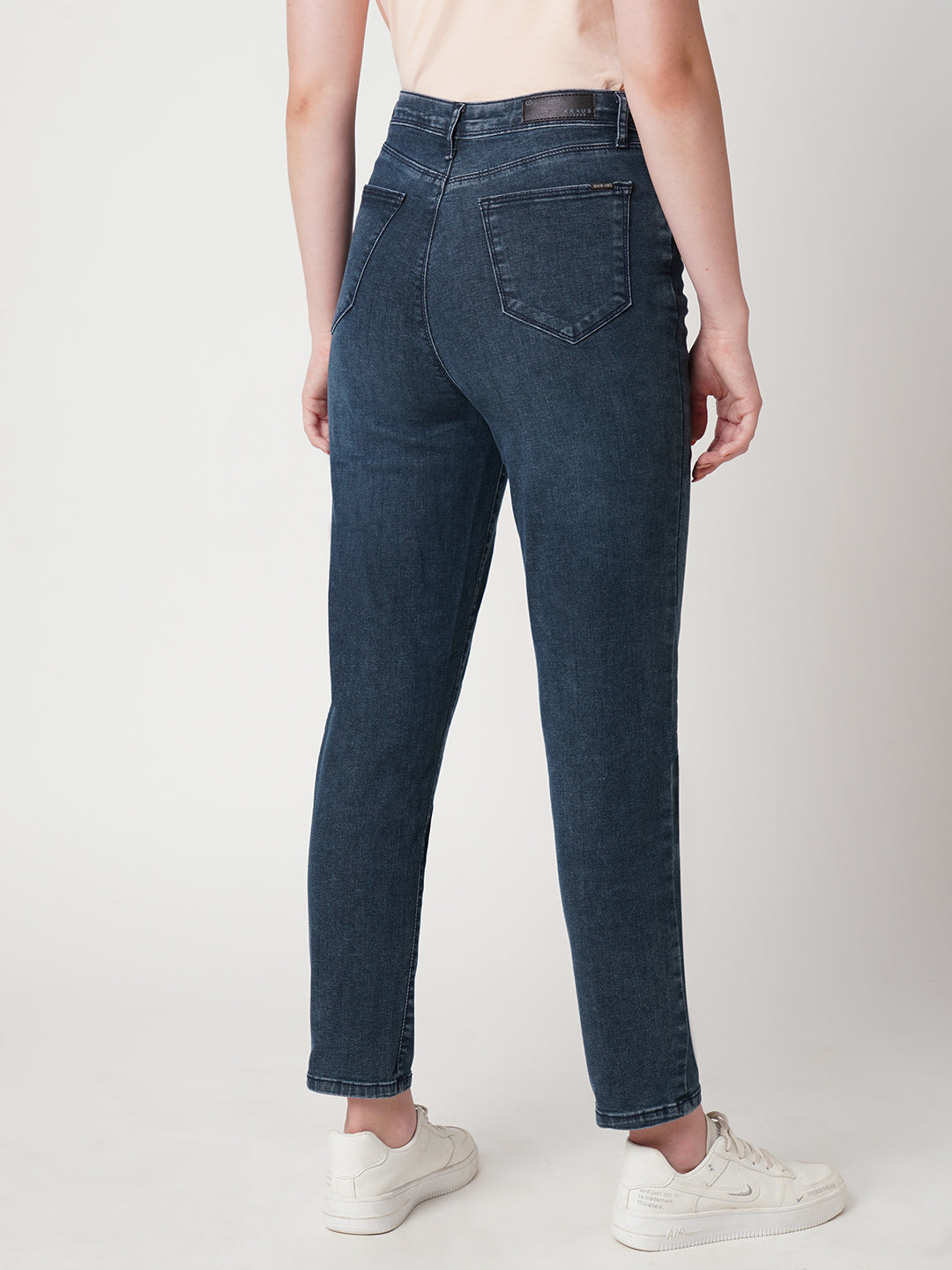 Women Blue High-Rise Slim Straight Fit Jeans