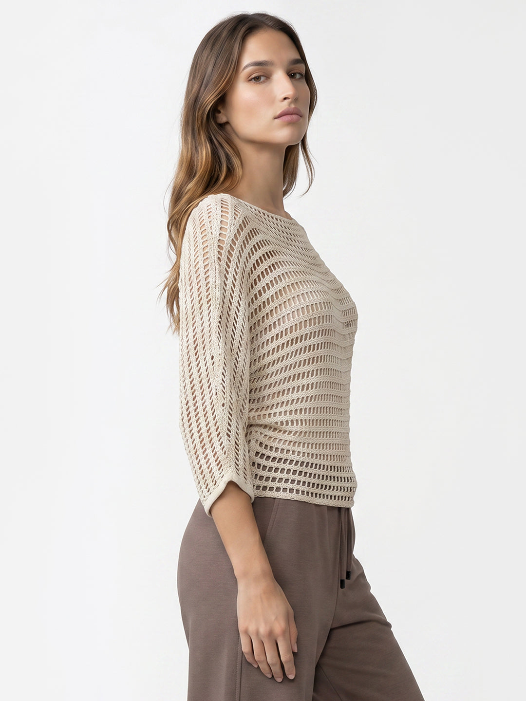 Women Ivory Batsleeve Top