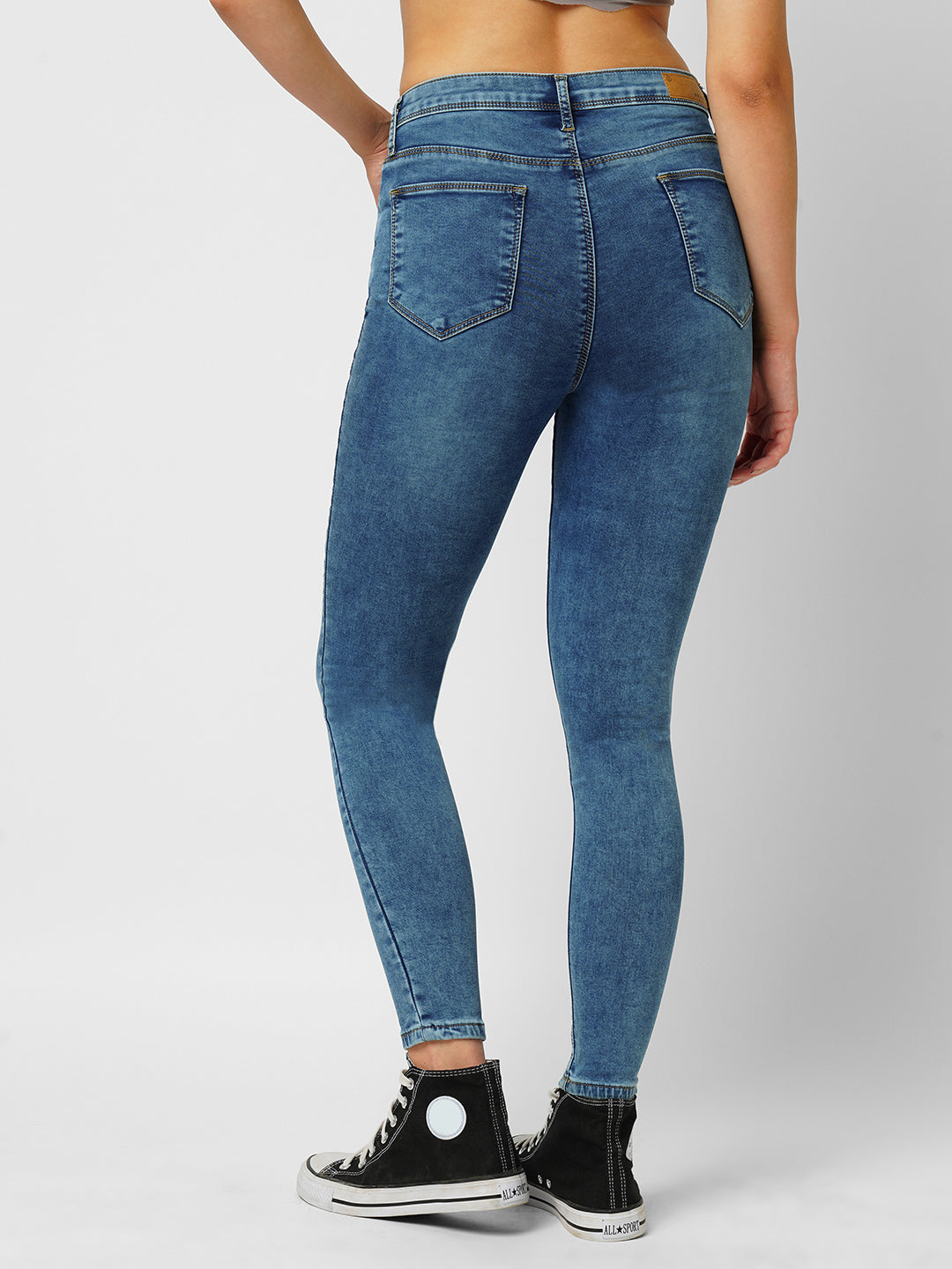 Women Blue Mid-Rise Skinny Jeans