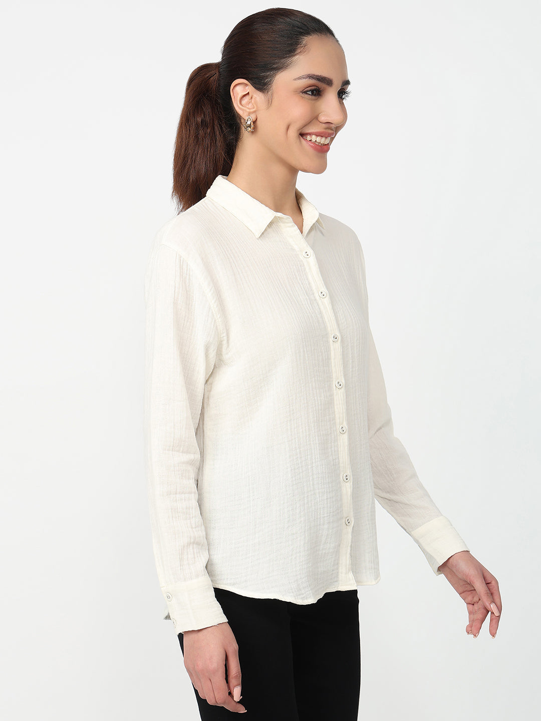 Women Ivory Oversized Shirt