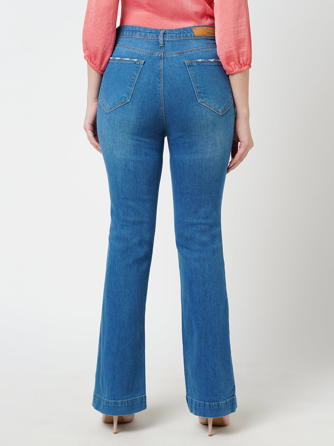 Women High-Rise Mini Wide Flare Jeans