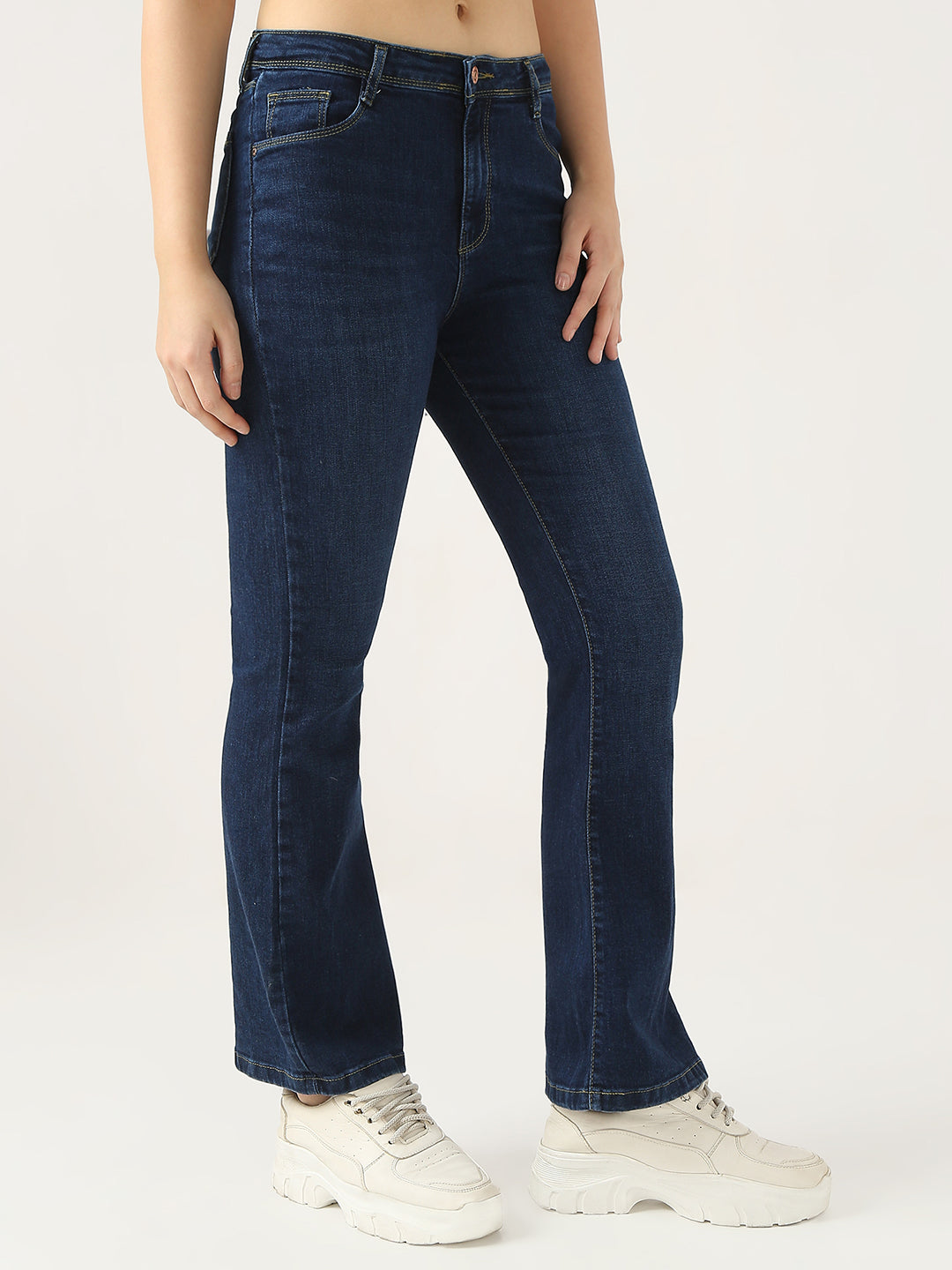 Women Blue High-Rise Flare Jeans