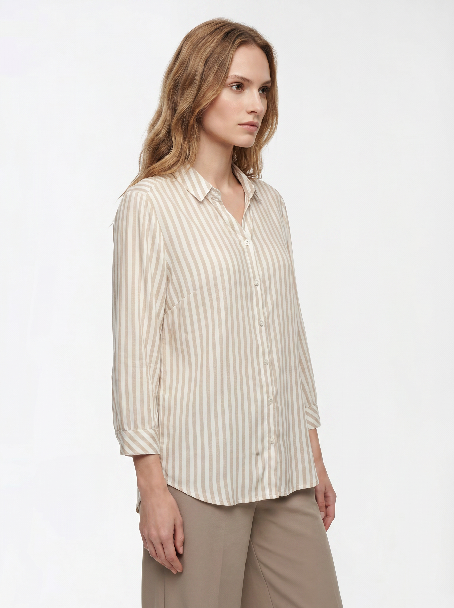 Women Beige/White Shirt