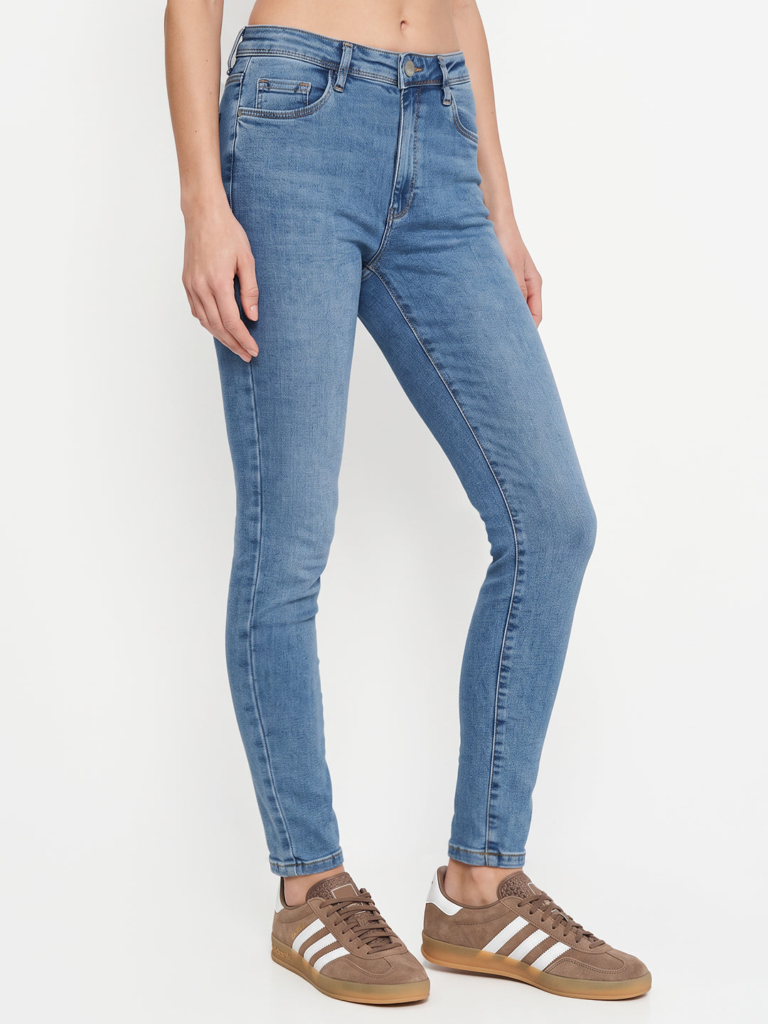 Women Light Blue High-Rise Skinny Jeans