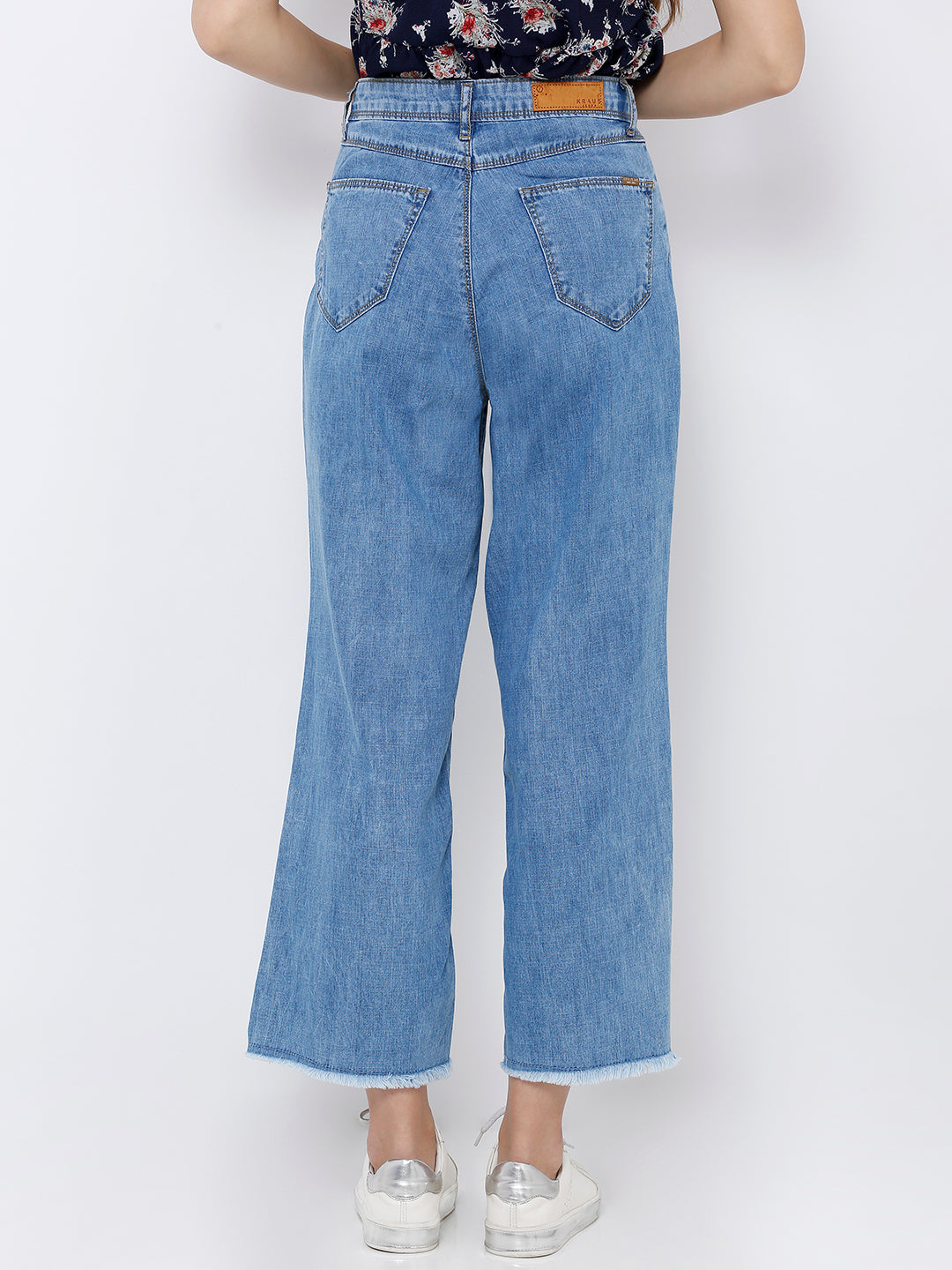 Women Blue High-Rise Wide Leg Jeans