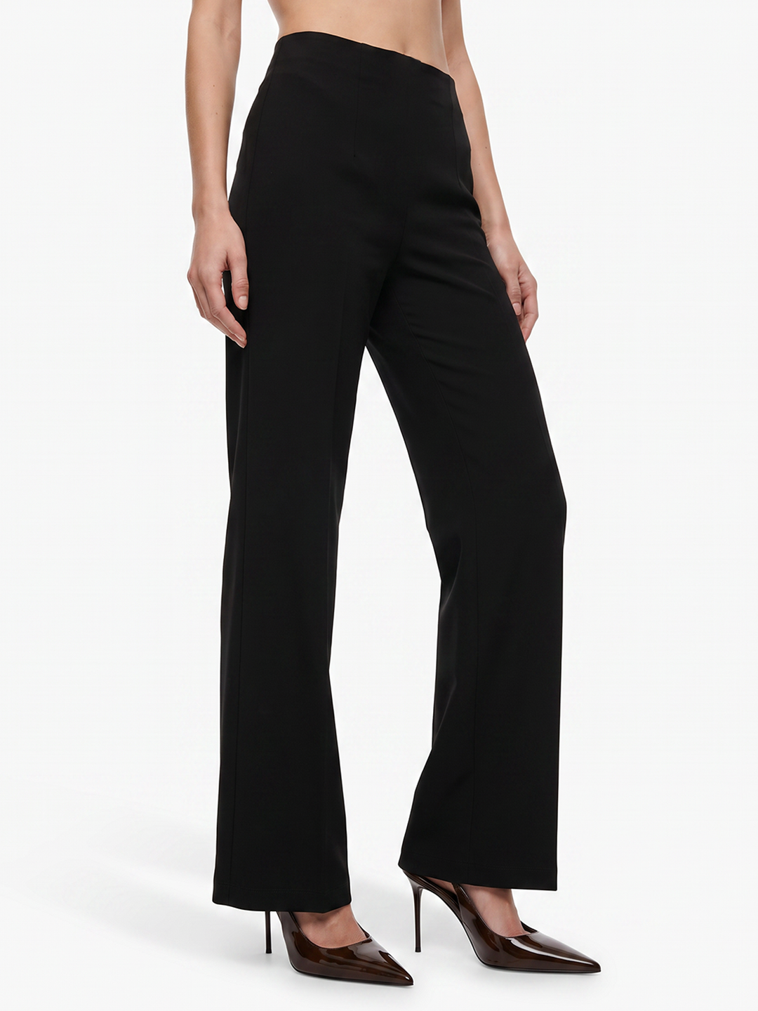 Women Black Wide Leg Treggings