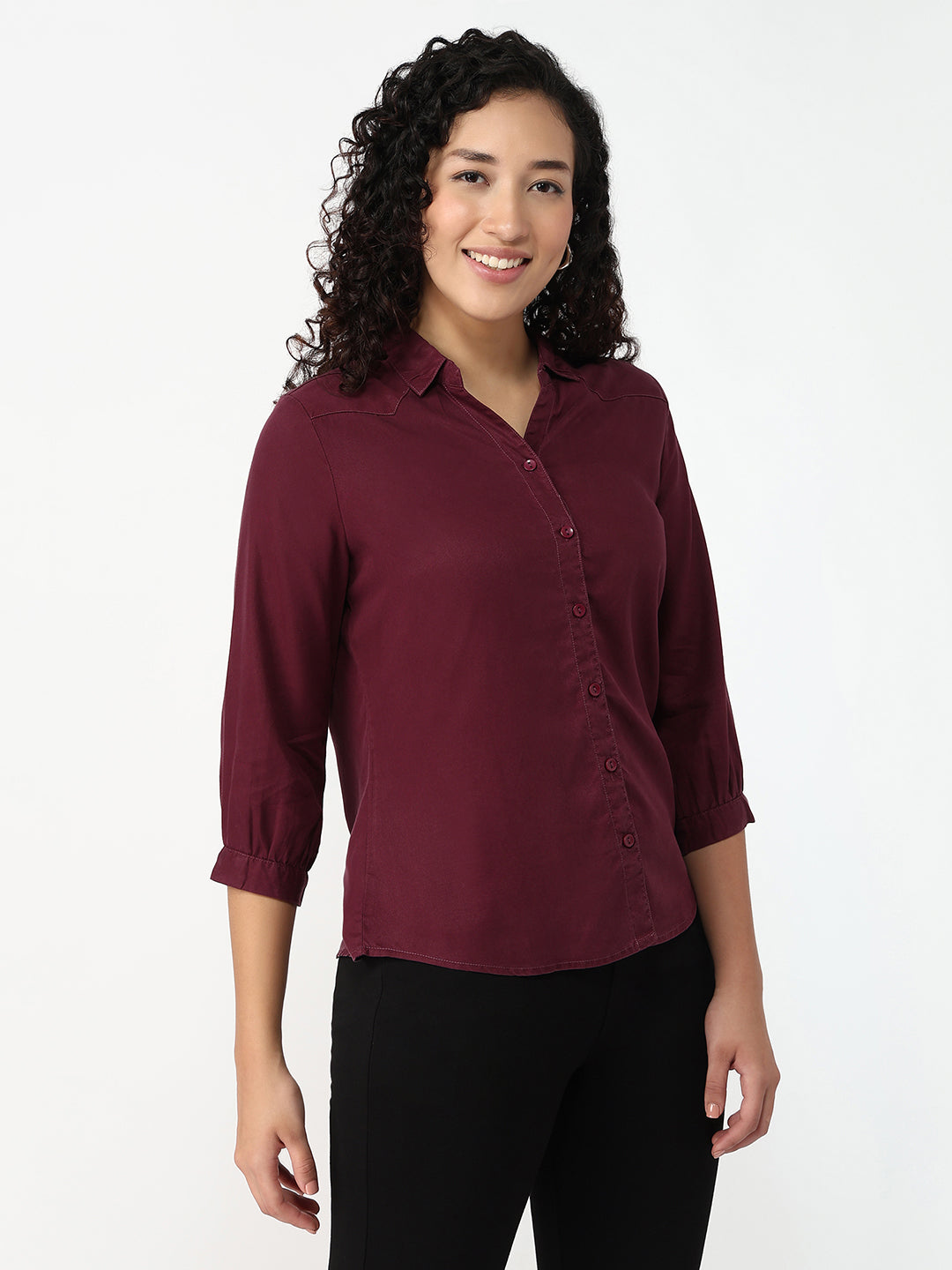 Women Mauve Slim Shirt