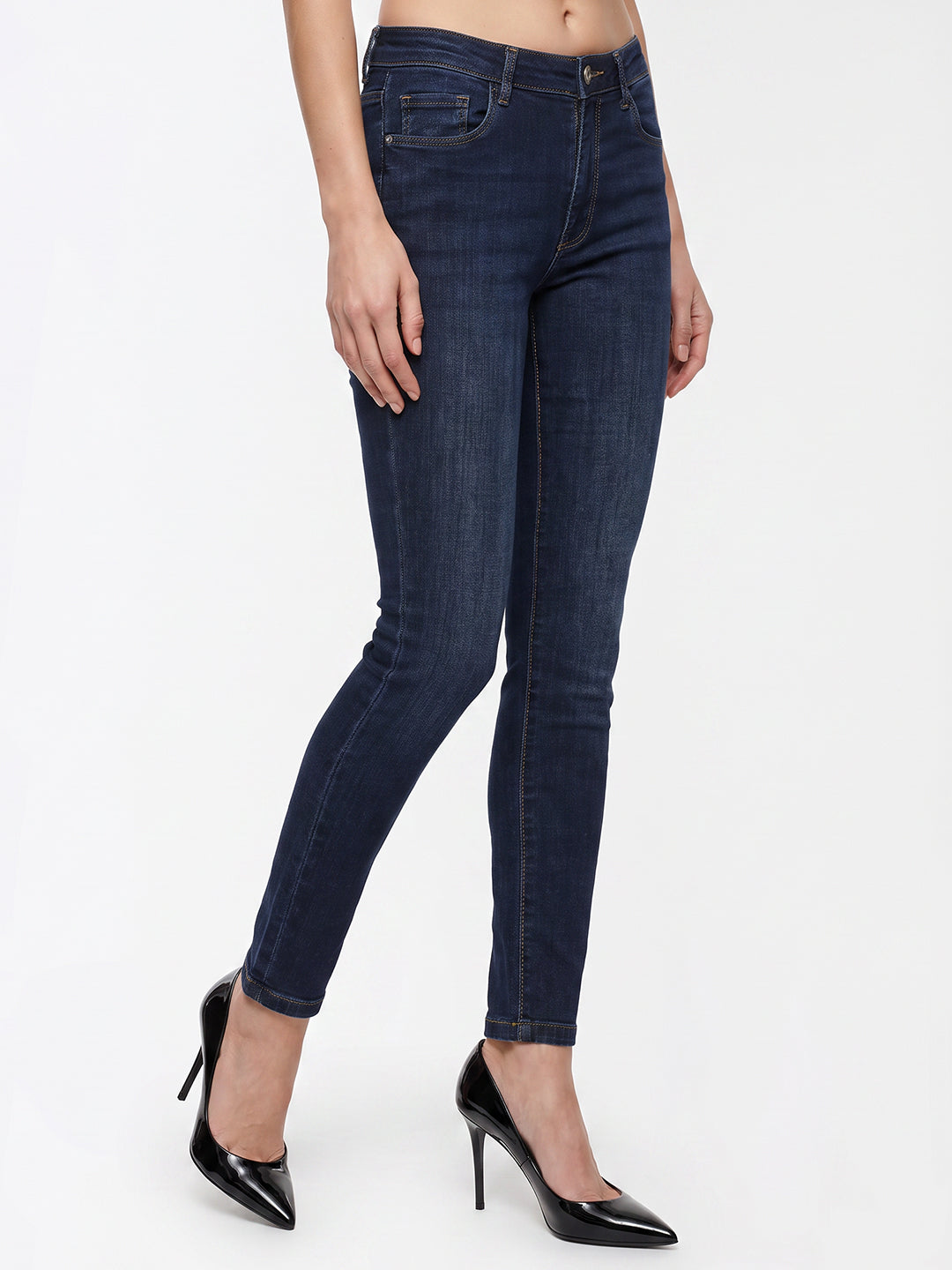Women Blue High-Rise Skinny Jeans