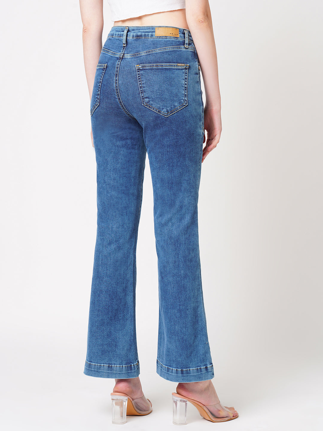 Women Blue High-Rise Flare Jeans
