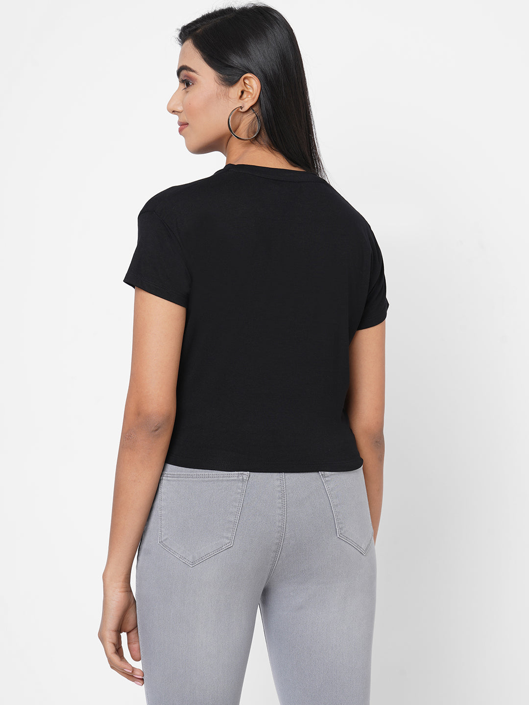 Women Front Styled Tie-Up Crop T-Shirt