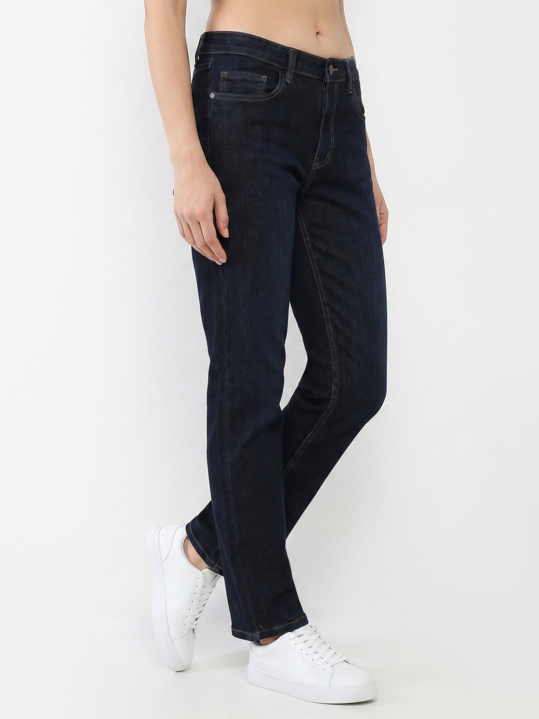 Women Dark Blue Slim Straight Fit Jeans